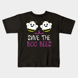 Save The Boo Bees Breast Cancer Awareness Halloween Kids T-Shirt
